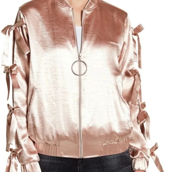 Ro & De Jackets & Blazers - RO & DE SATIN Bomber Jacket